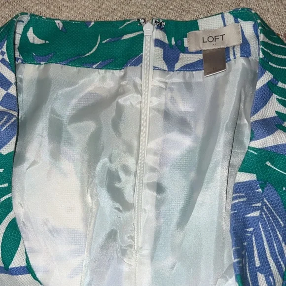 Summer at the country club Loft size 14 tropical leaf print skirt - Picture 3 of 5